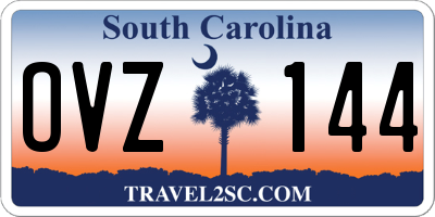 SC license plate OVZ144