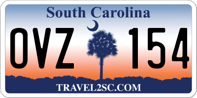 SC license plate OVZ154