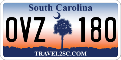 SC license plate OVZ180