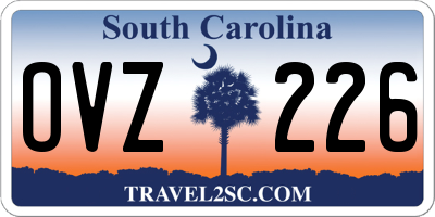 SC license plate OVZ226
