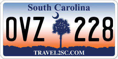 SC license plate OVZ228