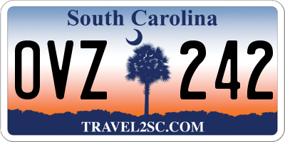 SC license plate OVZ242