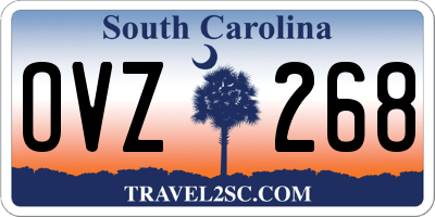 SC license plate OVZ268