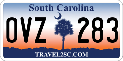SC license plate OVZ283