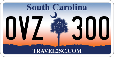 SC license plate OVZ300