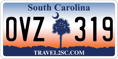 SC license plate OVZ319