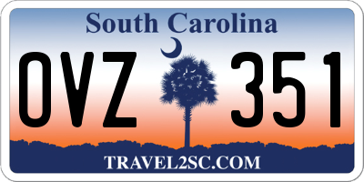 SC license plate OVZ351