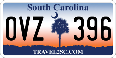 SC license plate OVZ396