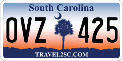 SC license plate OVZ425