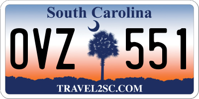 SC license plate OVZ551