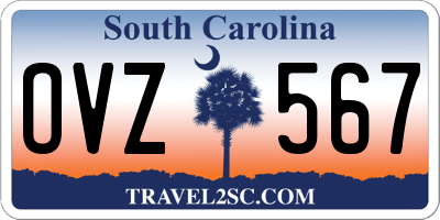 SC license plate OVZ567