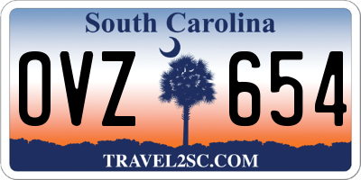 SC license plate OVZ654