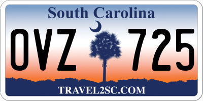 SC license plate OVZ725