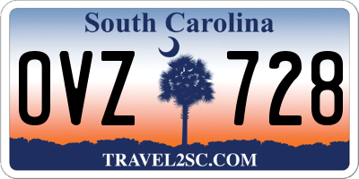 SC license plate OVZ728