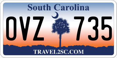 SC license plate OVZ735