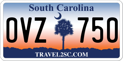 SC license plate OVZ750