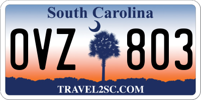 SC license plate OVZ803