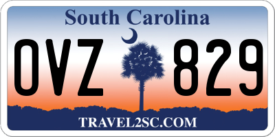 SC license plate OVZ829