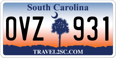 SC license plate OVZ931