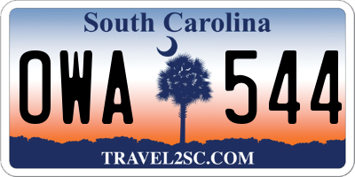 SC license plate OWA544