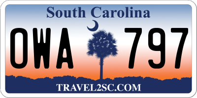 SC license plate OWA797