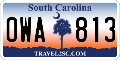 SC license plate OWA813