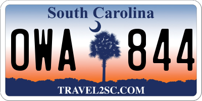 SC license plate OWA844