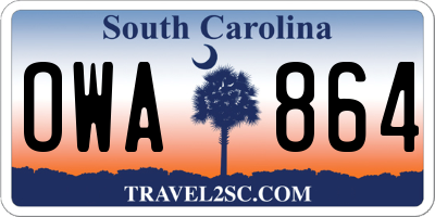 SC license plate OWA864