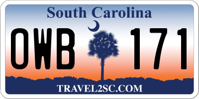 SC license plate OWB171