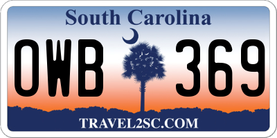 SC license plate OWB369