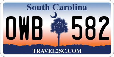 SC license plate OWB582