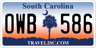 SC license plate OWB586