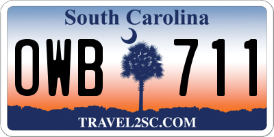 SC license plate OWB711