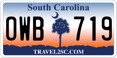 SC license plate OWB719