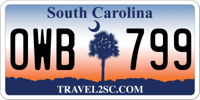SC license plate OWB799