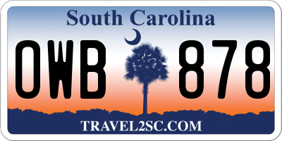 SC license plate OWB878