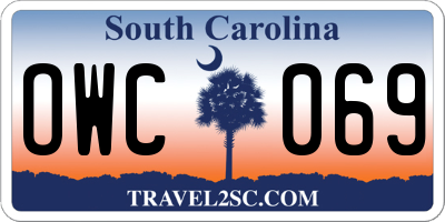 SC license plate OWC069