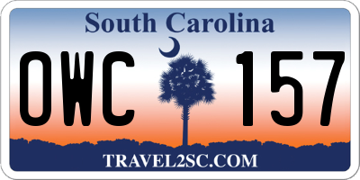 SC license plate OWC157