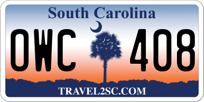 SC license plate OWC408