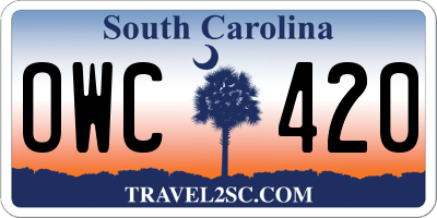 SC license plate OWC420