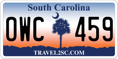SC license plate OWC459