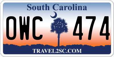 SC license plate OWC474