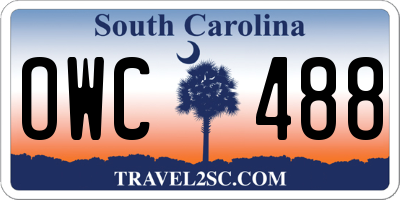 SC license plate OWC488