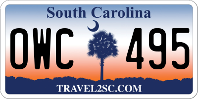 SC license plate OWC495