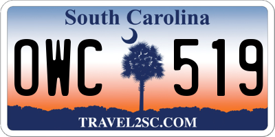 SC license plate OWC519