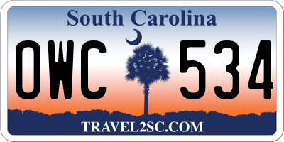 SC license plate OWC534