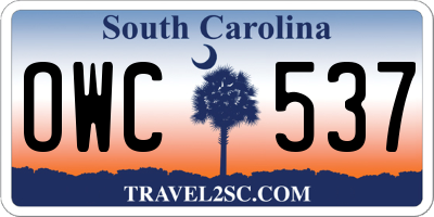 SC license plate OWC537