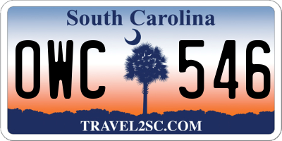 SC license plate OWC546
