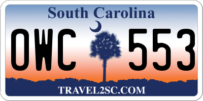 SC license plate OWC553