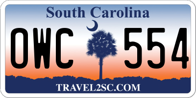 SC license plate OWC554